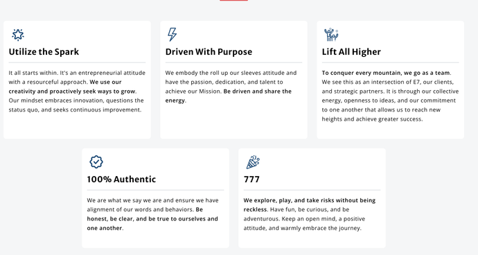 E7's Core Values